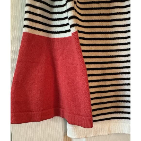 Vila Milano Womens Size L Black/White/Red Striped Soft Dolman Sleeve Sweater - Picture 7 of 7